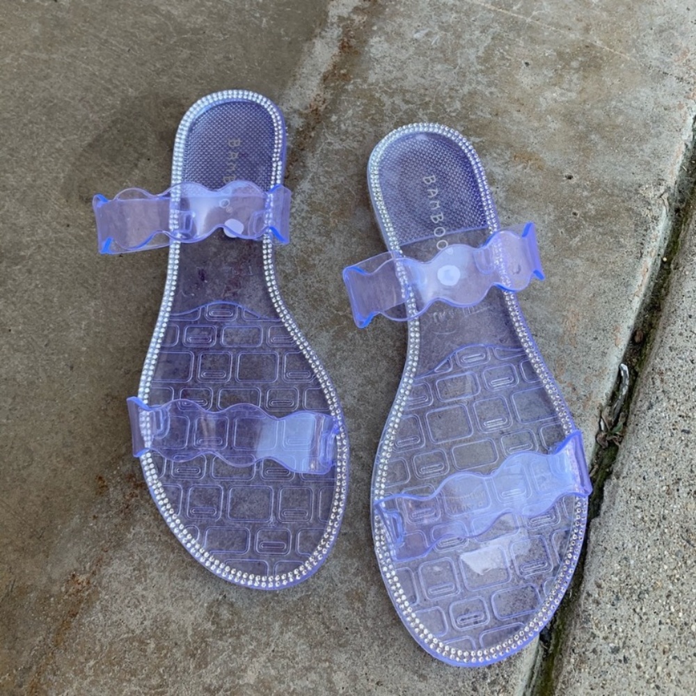 Clear rhinestone jelly sandal